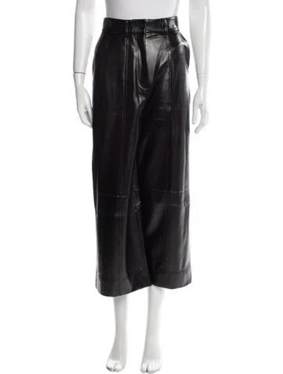 Pre-owned Materiel Wide Leg Pants In Black