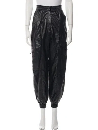 Pre-owned Materiel Wide Leg Pants In Black