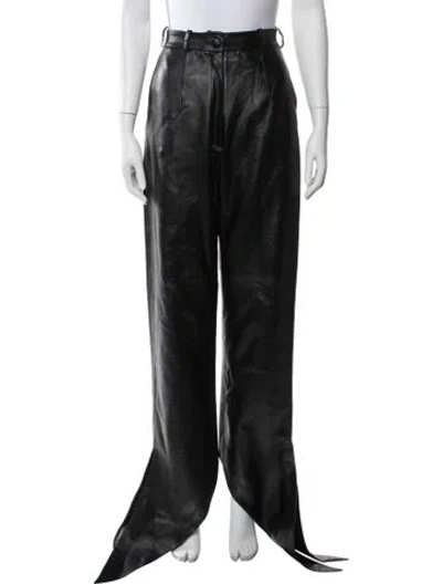Pre-owned Materiel Wide Leg Pants In Black