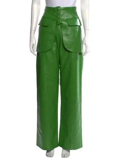 Pre-owned Materiel Wide Leg Pants In Green
