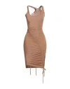 Materiel Matériel Woman Mini Dress Camel Size 8 Polyester, Elastane In Beige