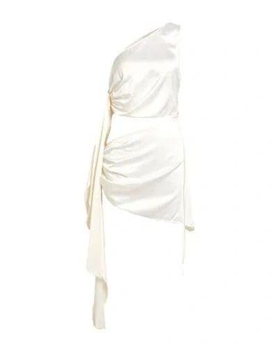 Materiel Matériel Woman Mini Dress Off White Size M Silk, Elastane