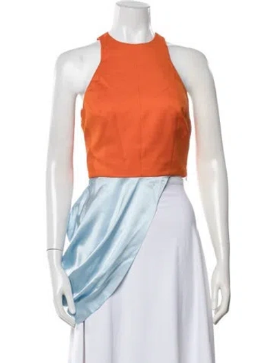 Pre-owned Materiel Wool Halterneck Top W/ Tags In Orange