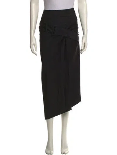 Pre-owned Materiel Wool Long Skirt In Black