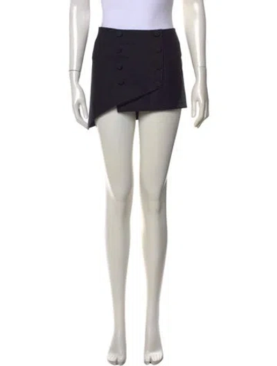 Pre-owned Materiel Wool Mini Skirt W/ Tags In Black