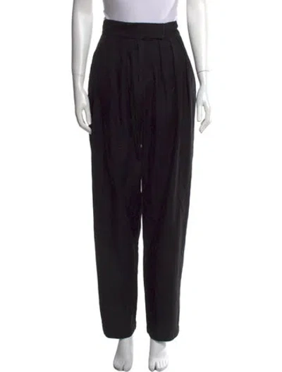 Pre-owned Materiel Wool Straight Leg Pants In Black