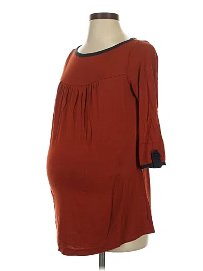 Pre-owned Maternal America 3/4 Sleeve T-shirt In Orange