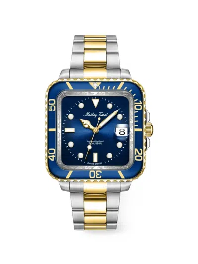 Mathey-tissot 40mm Square-frame Watch In Metallic