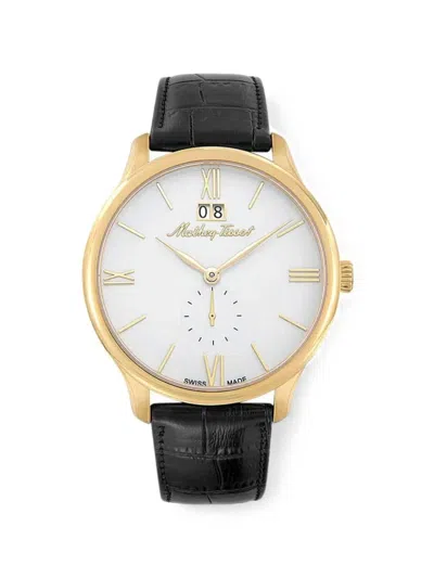 Mathey-tissot Edmond Leather 42mm Watch In White