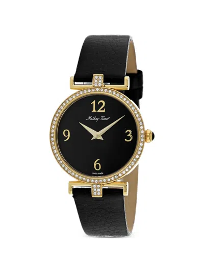 Mathey-tissot Gaia Crystal-embellished 34mm Watch In Black