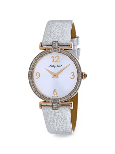 Mathey-tissot Gaia Crystal-embellished 34mm Watch In Gray