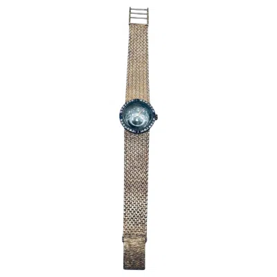 Pre-owned Mathey-tissot Mathey Tissot 14kt Gold Art Deco Watch With Diamond & Sapphire In Blue