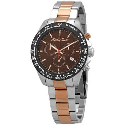 Mathey-tissot Chronograph Quartz Brown Dial Men's Watch H901chrm In Two Tone  / Brown / Gold Tone / Pink / Rose / Rose Gold Tone