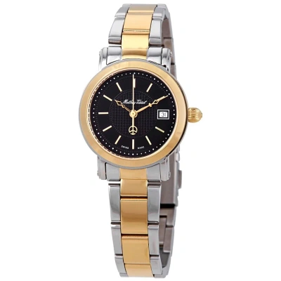 Mathey-tissot City Black Dial Ladies Watch D31186mbn In Two Tone  / Black / Gold / Gold Tone