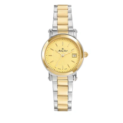 Mathey-tissot City Gold Dial Ladies Watch D31186mbdi In Two Tone  / Gold / Gold Tone / Yellow