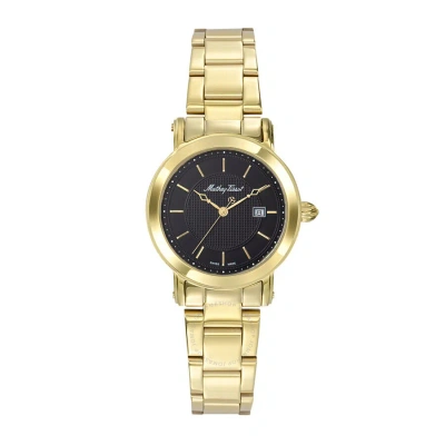 Mathey-tissot City Quartz Black Dial Ladies Watch D31186mpn In Yellow