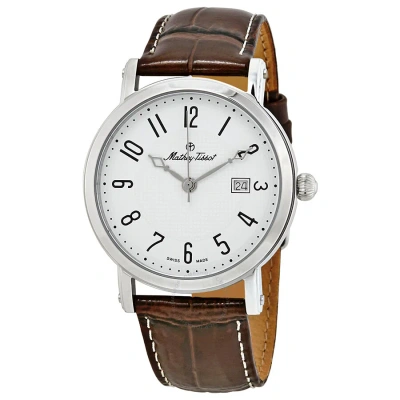 Mathey-tissot City White Dial Brown Leather Men's Watch H611251ag In Brown / White