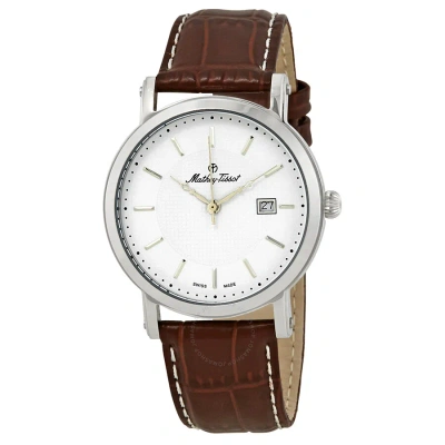 Mathey-tissot City White Dial Brown Leather Men's Watch H611251ai In Brown / White