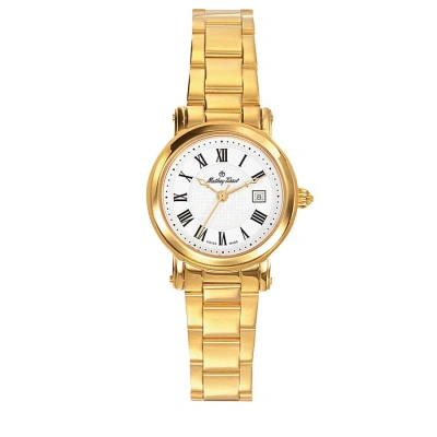 Mathey-tissot City White Dial Ladies Watch D31186mpbr In Gold / Gold Tone / White