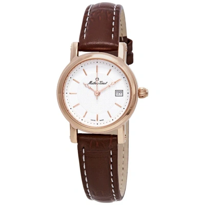Mathey-tissot City White Dial Ladies Watch D31186pi In Brown / Gold / Gold Tone / Rose / Rose Gold / Rose Gold Tone / White