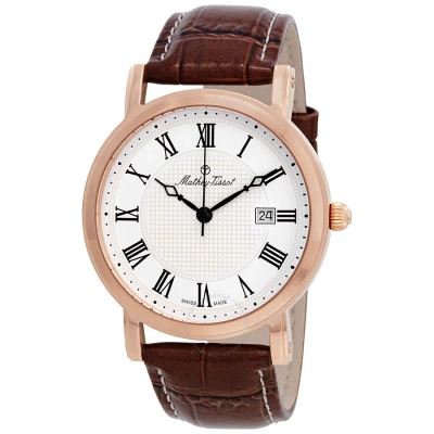 Mathey-tissot City White Dial Men's Watch Hb611251pbr In Black / Brown / Gold / Rose / Rose Gold / White