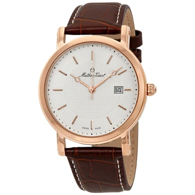 Mathey-tissot City White Dial Men's Watch Hb611251pi In Brown / Gold / Gold Tone / Rose / Rose Gold / Rose Gold Tone / White