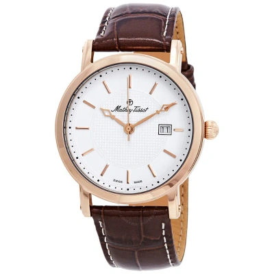 Mathey-tissot City White Dial Watch H611251pi In Brown / Gold / Gold Tone / Rose / Rose Gold / Rose Gold Tone / White