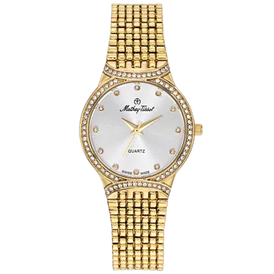 Mathey-tissot Mathey Tissot Crystal-embellished Watch In Gold