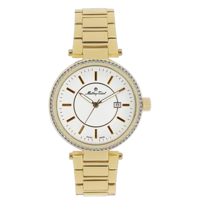 Mathey-tissot Mathey Tissot Crystal-set Dial Watch In Gold