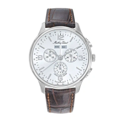 Mathey-tissot Edmond 5040f Chronograph Silver-tone Dial Men's Watch H1886chsa In Brown / Silver