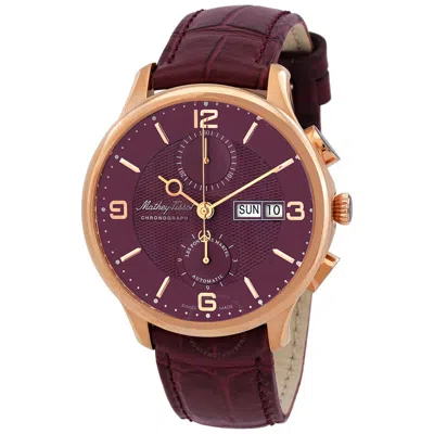Mathey-tissot Edmond Chrono Automatic Chronograph Purple Dial Men's Watch H1886chatpr In Gold Tone / Purple / Rose / Rose Gold Tone