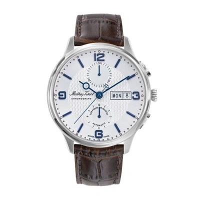 Mathey-tissot Edmond Chrono Automatic Chronograph White Dial Men's Watch H1886chatai In Blue / Brown / White
