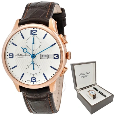 Mathey-tissot Edmond Chrono Automatic Chronograph White Dial Men's Watch H1886chatpi In Blue / Brown / Gold / Rose / Rose Gold / White