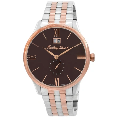 Mathey-tissot Edmond Metal Brown Dial Men's Watch H1886mrm In Two Tone  / Brown / Gold / Gold Tone / Rose / Rose Gold / Rose Gold Tone