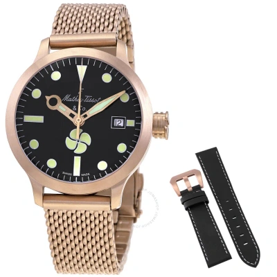 Mathey-tissot Elica Automatic Black Dial Men's Watch U-121pn In Black / Gold Tone / Rose / Rose Gold Tone
