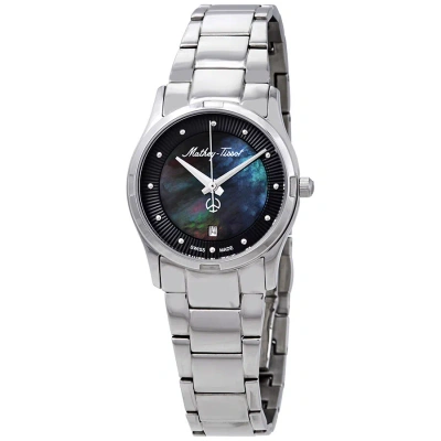 Mathey-tissot Elisa Black Mother Of Peal Dial Ladies Watch D2111an In Black / Mother Of Pearl
