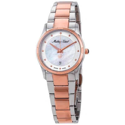 Mathey-tissot Elisa White Mother Of Pearl Dial Ladies Watch D2111bi In Two Tone  / Gold / Gold Tone / Mother Of Pearl / Rose / Rose Gold / Rose Gold Tone / White