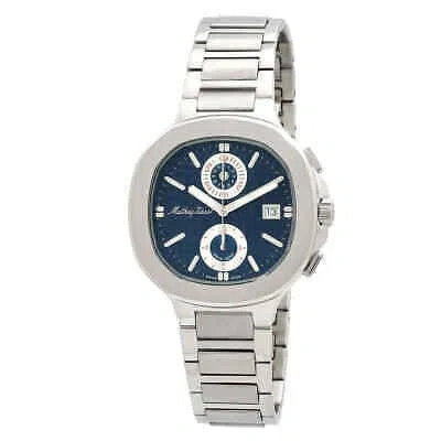 Pre-owned Mathey-tissot Evasion Chronograph Quartz Blue Dial Men's Watch H152chabu