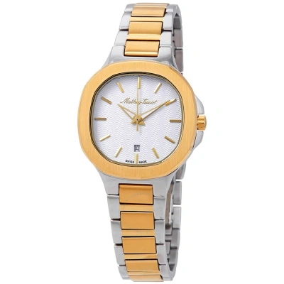 Mathey-tissot Evasion White Dial Ladies Watch D152bi In Two Tone  / Gold Tone / White / Yellow