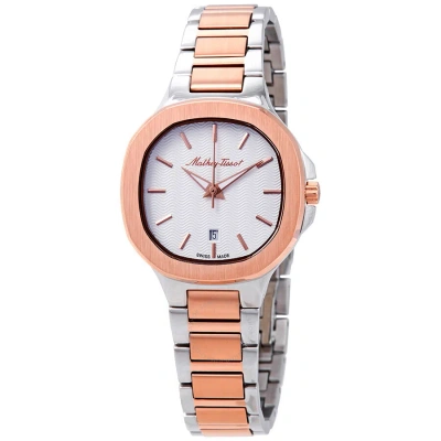Mathey-tissot Evasion White Dial Ladies Watch D152ra In Two Tone  / Gold / Gold Tone / Rose / Rose Gold / Rose Gold Tone / White