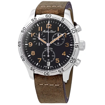 Mathey-tissot Flyback Type 21 Chronograph Black Dial Men's Watch H1821chalno In Black / Brown
