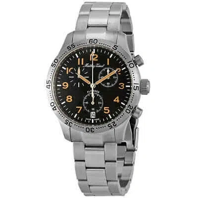 Pre-owned Mathey-tissot Flyback Type 21 Chronograph Black Dial Men's Watch H1821chano
