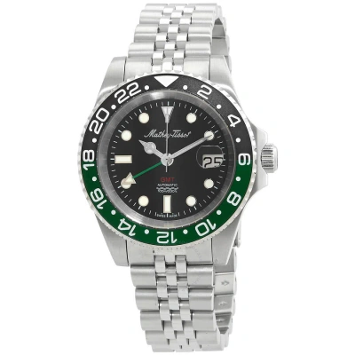 Mathey-tissot Gmt Automatic Black Dial Sprite Bezel Men's Watch H903atnv In Black / Green