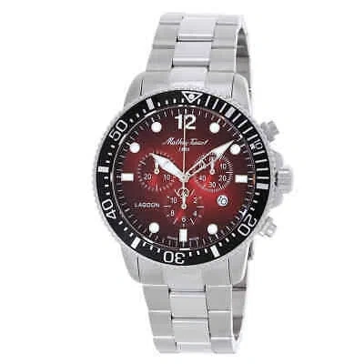 Pre-owned Mathey-tissot Lagoon Chronograph Quartz Red Dial Men's Watch H123char