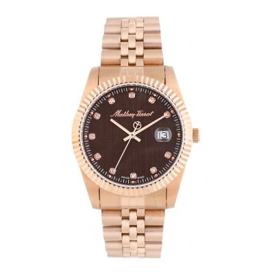 Mathey-tissot Mathey Ii Quartz Brown Dial 40 Mm Watch H710prm In Brown / Gold / Gold Tone / Rose / Rose Gold / Rose Gold Tone