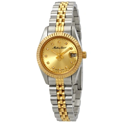 Mathey-tissot Mathey Ii Quartz Crystal Gold Dial Ladies Watch D710bdi In Two Tone  / Gold / Gold Tone / Yellow