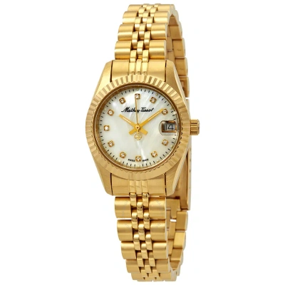 Mathey-tissot Mathey Ii Quartz Crystal Mother Of Pearl Dial Ladies Watch D710pi In Gold Tone / Mop / Mother Of Pearl / Yellow