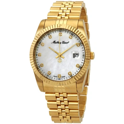 Mathey-tissot Mathey Ii Quartz Crystal Mother Of Pearl Dial Men's Watch H710pi In Gold Tone / Mop / Mother Of Pearl / Yellow