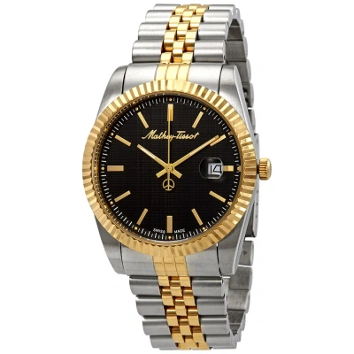 Mathey-tissot Mathey Iii Quartz Black Dial Men's Watch H810bn In Two Tone  / Black / Gold / Gold Tone / Yellow