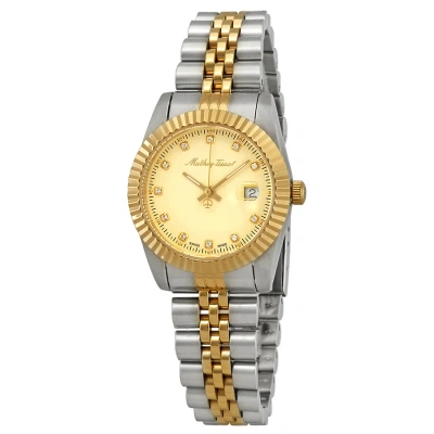Mathey-tissot Mathey Iii Quartz Crystal Gold Dial Ladies Watch D810bdi In Two Tone  / Gold / Gold Tone / Yellow